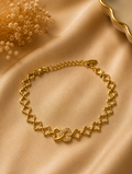 Gold Clover Link Chain Bracelet with Crystal Lock