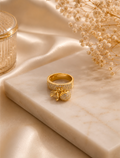 Gold Crystal Cherry Charm Ring size 7