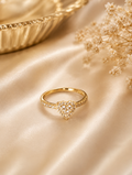 Gold Crystal Pavé Heart Ring size 9