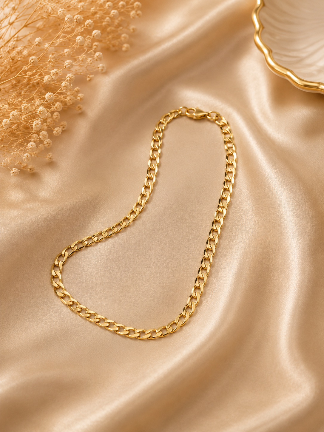 Gold Cuban Link Chain Bracelet