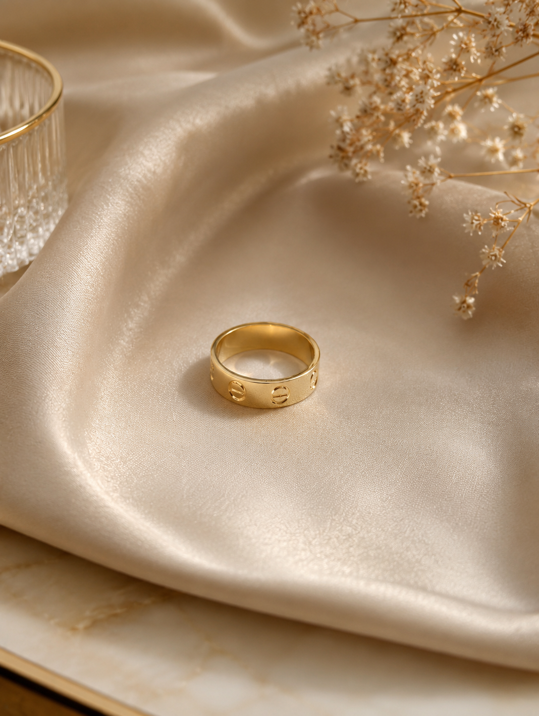 Gold Screw Band Ring size 7