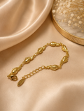Gold Textured Heart Link Bracelet