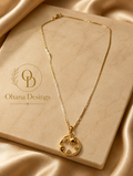 Gold Zodiac Coin Pendant Curb Chain Necklace