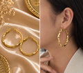 Gold Twisted Hoop Earrings