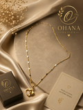 Gold Double Heart Pendant Necklace