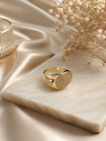 Gold Heart Crystal Ring size 7