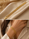 Gold Double Cuban Link Chain Bracelet