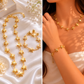 Gold Starfish Necklace & Bracelet Set