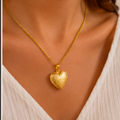 Golden Heart Locket Necklace – Vintage Style Gold Plated Heart Pendant