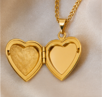 Golden Heart Locket Necklace – Vintage Style Gold Plated Heart Pendant