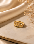Gold Filigree Butterfly Band Ring – Turquoise Enamel & Crystal Accent size 7