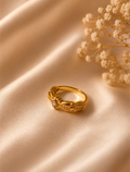 Gold Vintage Crown Ring – Crystal Accent Royal-Inspired Statement Ring size 7
