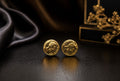 Gold Coin Stud Earrings