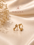 Gold Pavé Heart Huggie Earrings