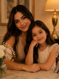 Gold Screw Bangle Bracelet Set mother & daughter