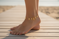 Gold Tulip Charm Anklet