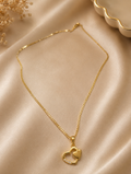 Gold Interlocking Double Heart Necklace